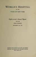 view Annual report : 1937 / Woman's Hospital in the State of New York.