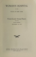 view Annual report : 1947 / Woman's Hospital in the State of New York.