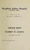 view Report and statement of accounts : 1928 / Woodford Jubilee Hospital, Woodford Green.