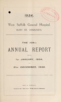 view Annual report : 1934 / West Suffolk General Hospital.