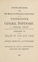 view Annual report of the Westminster General Dispensary : 1935.