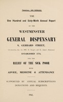 view Annual report of the Westminster General Dispensary : 1942.