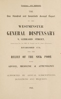 view Annual report of the Westminster General Dispensary : 1943.