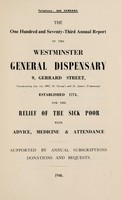 view Annual report of the Westminster General Dispensary : 1946.