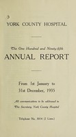 view Annual report : 1935 / York County Hospital.