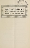 view Annual report of the Wantage Cottage Hospital : 1932.