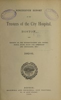 view Report of the trustees of the City Hospital, Boston : 1882/83.