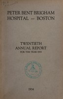 view Annual report of the Peter Bent Brigham Hospital : 1933.