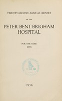 view Annual report of the Peter Bent Brigham Hospital : 1935.