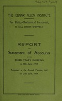 view Report and statement of accounts : 1914 / Edgar Allen Institute.