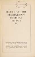 view Report of the Buckingham Hospital : 1932/1933.
