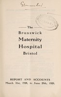 view Report and accounts : 1928-29 / Brunswick Maternity Hospital, Bristol.