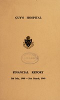 view Financial report : 1948-49 / Guy's Hospital.