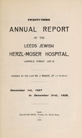 view Annual report of the Leeds Jewish Herzl-Moser Hospital : 1927/28.