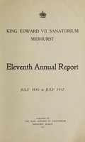 view Annual report : 1916/17 / King Edward VII Sanatorium, Midhurst.