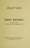 view Report : 1948/49 / York 'B' Group Hospital Management Committee.