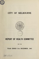 view Health Committee's report / City of Melbourne.