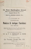 view Sales catalogue: Bonham & Sons