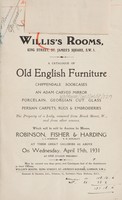 view Sales catalogue: Robinson Fisher and Co