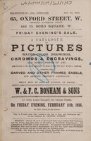 view Sales catalogue: Bonham & Sons