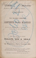 view Sales catalogue: Phillips, Son and Neale