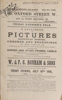 view Sales catalogue: Bonham & Sons