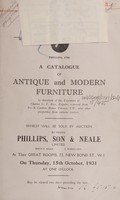 view Sales catalogue: Phillips, Son and Neale