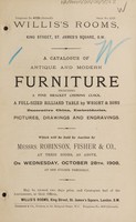 view Sales catalogue: Robinson Fisher and Co