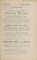 view Sales catalogue: Phillips, Son and Neale