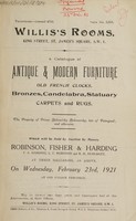 view Sales catalogue: Robinson Fisher and Co