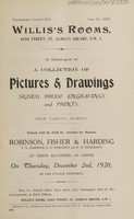 view Sales catalogue: Robinson Fisher and Co