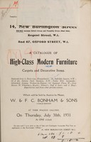 view Sales catalogue: Bonham & Sons