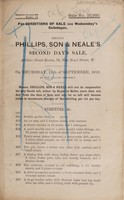 view Sales catalogue: Phillips, Son and Neale