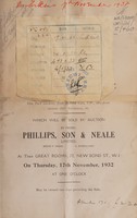 view Sales catalogue: Phillips, Son and Neale