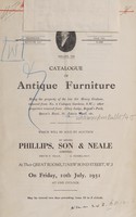 view Sales catalogue: Phillips, Son and Neale