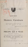 view Sales catalogue: Phillips, Son and Neale