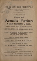 view Sales catalogue: Robinson Fisher and Co