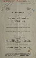view Sales catalogue: Phillips, Son and Neale