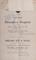 view Sales catalogue: Phillips, Son and Neale