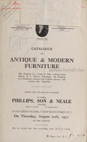 view Sales catalogue: Phillips, Son and Neale