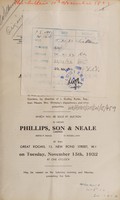 view Sales catalogue: Phillips, Son and Neale