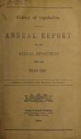 view Annual report of the Medical Department / Colony of Seychelles.