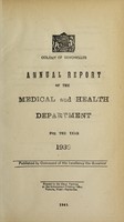 view Annual report of the Medical Department / Colony of Seychelles.