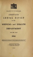 view Annual report of the Medical Department / Colony of Seychelles.