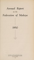 view Annual report on the Malayan Union.