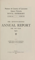 view Annual report : 72nd (1941) / Preston and County of Lancaster Queen Victoria Royal Infirmary.