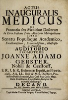 view Actus inauguralis medicus seu promotio sex medicinae doctorum ... : coram Senatu populoque academico ... / promotore J.A. Gerster.