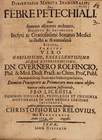 view Dissertatio medica inauguralis, de febre petechiali / [Christoph Relou].