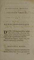 view Disputatio medica inauguralis, de hypochondriasi / eruditorum examini subjicit Stanhope Baynes, Anglo-Britannus.