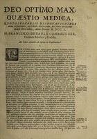 view Quaestio medica ... An calor animalis ab attritu in capillaribus? / [Louis-Anne Lavirotte].